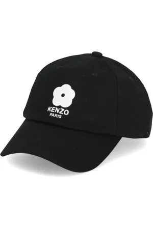 Kenzo Accessoarer, Herr, ONE Size, Bomull, Svart Baseballkeps med Boke-blomsterbroderi