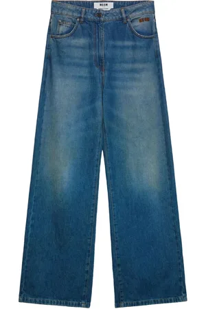 Msgm Jeans, Dam, S, Denim, Vida Ben Tvättade Denim Jeans