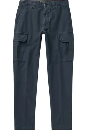 Incotex Byxor, Herr, W31, Bomull, Blå Cargobyxor Slim Fit