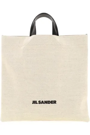 Jil Sander Väska, Herr, ONE Size, Bomull, Toteväska med logotyp och kontrasterande bokstäver