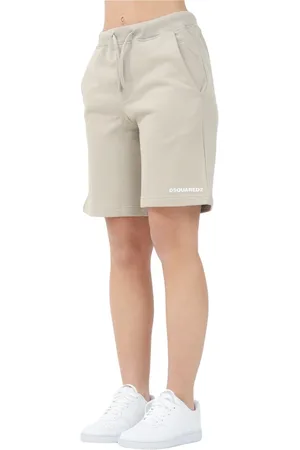 Dsquared2 Shorts, Dam, L, Bomull, Beige Sporty Shorts Essential Design
