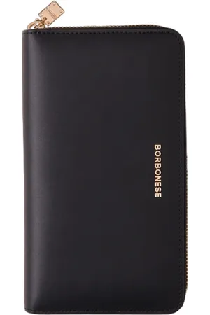 Borbonese Accessoarer, Dam, ONE Size, Läder, Kompakt dragkedja plånbok