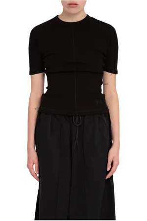 Y-3 Topp, Dam, M, Bomull, Figursydd kortärmad T-shirt