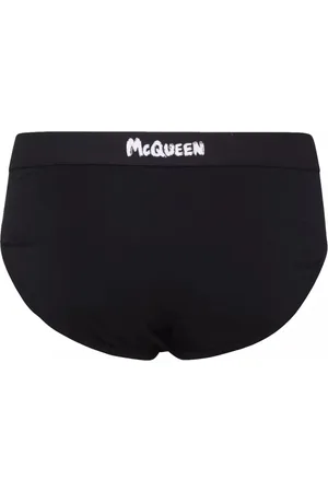 Alexander McQueen Underkläder, Herr, S, Bomull, Svarta Logo Boxershorts