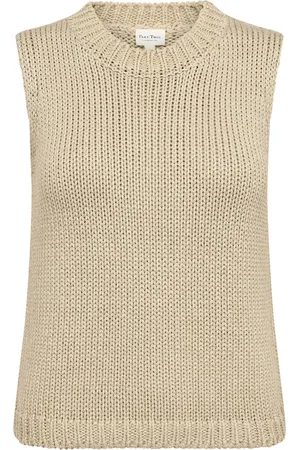 Part Two Stickade tröjor & koftor, Dam, M, French Oak Metallic Knit Sweater