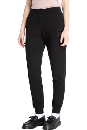 EA7 Byxor, Dam, XS, Bomull, Svarta Sweatpants Slim Fit Bekväm Bomull