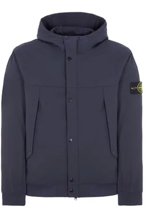 Stone Island Jacka, Herr, M, Bomull, Blå Hooded Blouson