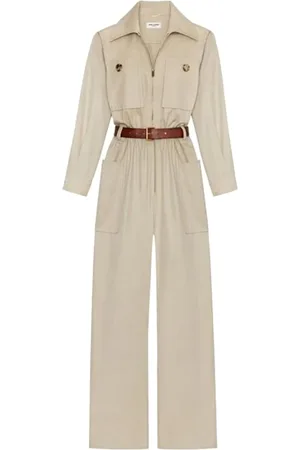 Saint Laurent Jumpsuits & Playsuits, Dam, S, Bomull, Stilren Jumpsuit för Kvinnor