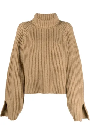 Khaite Stickade tröjor & koftor, Dam, S, Cashmere Ribbed Knit Roll Neck Jumper