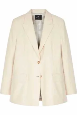 Paul Smith Jacka, Dam, L, Bomull, Randig linne- och bomullsblazer