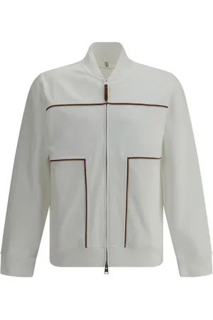 Brunello Cucinelli Sweatshirts & Hoodies, Herr, M, Bomull, Sweatshirt med kontrastdetaljer