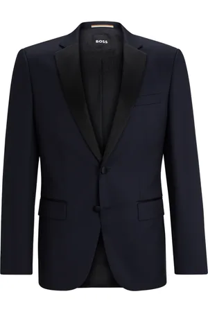 HUGO BOSS Kostym, Herr, L, Slim-fit smokingkavaj i jungfruulls-serge