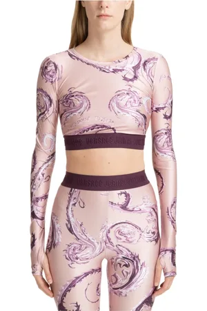 VERSACE Topp, Dam, XS, Polyester, Abstrakt Multifärgad Broderad Topp
