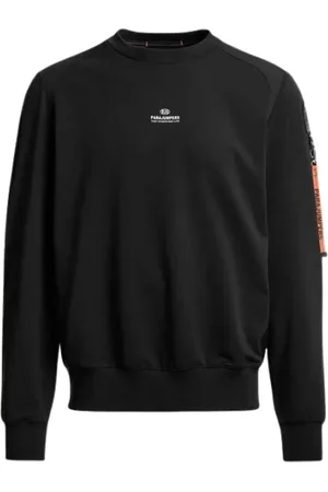 Parajumpers Sweatshirts & Hoodies, Herr, S, Bomull, Basic Svart Tröja Rund Hals
