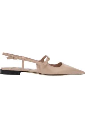 Jimmy Choo Skor, Dam, 37 1/2 EU, Läder, Bröllops Slingback Ballerinaskor