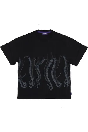 Octopus Topp, Herr, XL, Bomull, Svart herr T-shirt med Design
