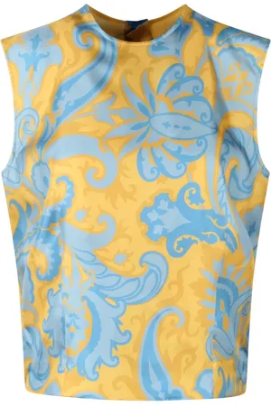Etro Topp, Dam, S, Silke Paisley Tryck Ärmlös Topp