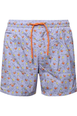 MC2 SAINT BARTH Badkläder, Herr, 2Xl, Läder, Röda Havskläder All-over Print Shorts