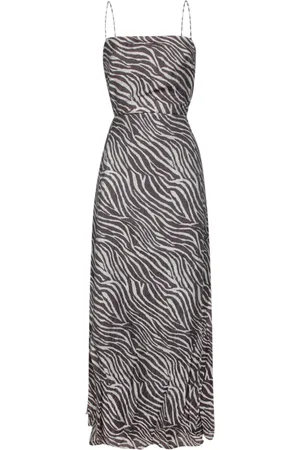 IRO Klänning, Dam, S, Zebra Print Sweetheart Neckline Midi Klänning