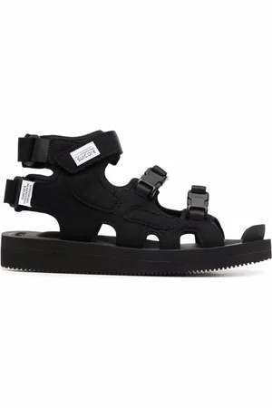 SUICOKE Skor, unisex, 41 EU, Chunky Svarta Sandaler med Logo Patch