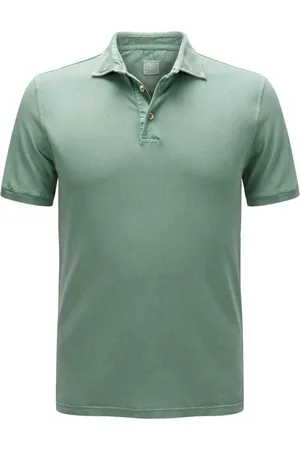 FEDELI Topp, Herr, 3Xl, Bomull, Kortärmad grön basilika pikétröja