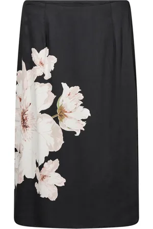 Cream Kjol, Dam, XS, Svart Blommig Pennkjol