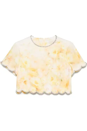 ZIMMERMANN Blusar & Skjortor , Dam, XS, Bomull, Crush Scalloped Top