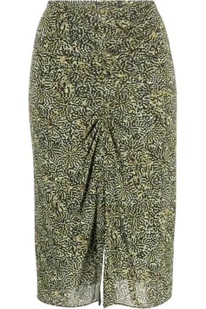 Isabel Marant Kjol, Dam, M, Grön Mönstrad Midi Kjol