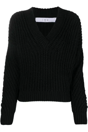 IRO Stickade tröjor & koftor, Dam, S, Nylon, Svart Casual Tröja i Ull