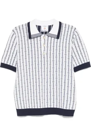 Casablanca Topp, Herr, M, Monogram Polotröja med pärlknappar