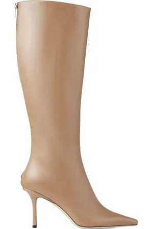 Jimmy Choo Skor, Dam, 39 EU, Läder, Beige Klackstövlar