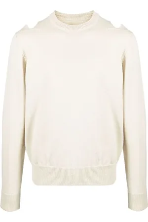 Jil Sander Stickade tröjor & koftor, Herr, L, Ulltröja med utskärningar i ull