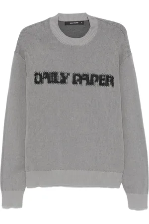 Daily paper Stickade tröjor & koftor, Herr, S, Räfflad Rundhalsad Tröja Långa ärmar