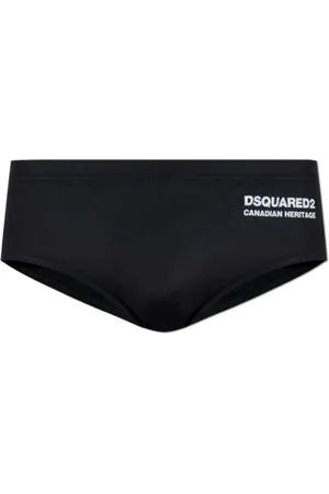 Dsquared2 Badkläder, Herr, M, Läder, Svart Havskläder Vintage Stil Badkläder