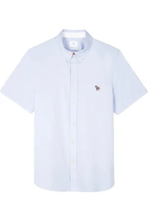 Paul Smith Skjorta, Herr, M, Bomull, Sky Zebra Logo Kortärmad Skjorta
