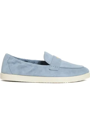 Tory Burch Skor, Dam, 37 1/2 EU, Mocka, Blå Mocka Loafer Sko