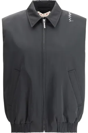 Marni Jacka, Dam, S, Polyester, Logoed Dragkedja Vadderad Väst Klassisk Krage