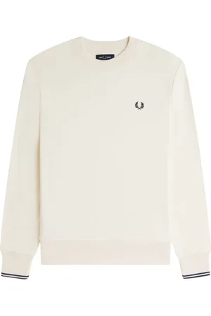 Fred Perry Stickade tröjor & koftor, Herr, M, Bomull, Klassisk Rund Hals Sweatshirt