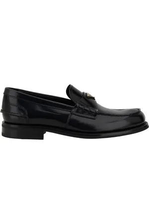 Prada Skor, Herr, 39 1/2 EU, Läder, Triangelplakett Loafers