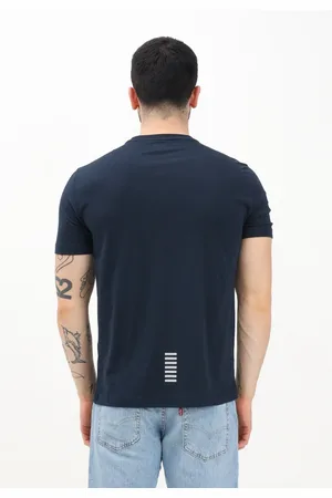 EA7 Topp, Herr, XL, Blå kortärmad T-shirt Regular Fit