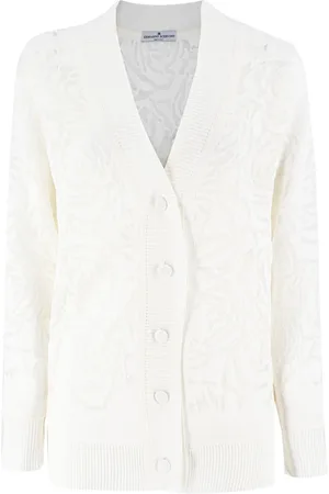ERMANNO SCERVINO Stickade tröjor & koftor, Dam, S, Bomull, Ros Stickad Kofta