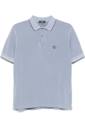 HERNO Topp, Herr, M, Blått Poloshirt med Korta ärmar