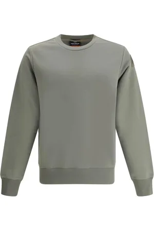Parajumpers Sweatshirts & Hoodies, Herr, L, Bomull, Ribbad Sweatshirt med Rund Hals och Logotyp