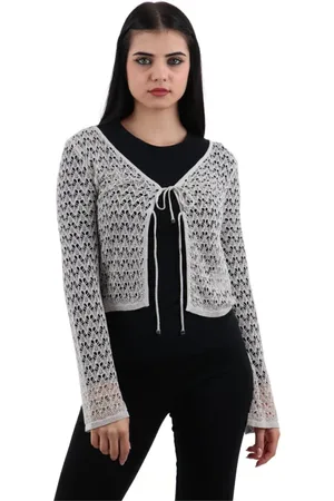Guess Stickade tröjor & koftor, Dam, S, Polyester, Lurex Openwork Tröja - V-ringad