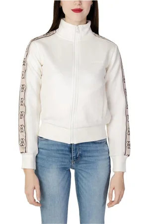 Guess Sweatshirts & Hoodies, Dam, L, Bomull, Muddad Bomullströja med Fickor