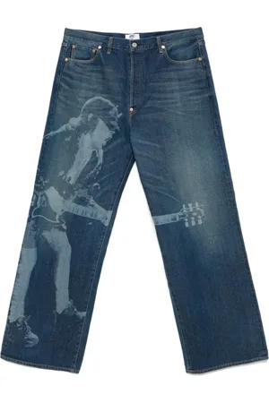 JUNYA WATANABE Jeans, Herr, L, Blå Jeans med knappgylf