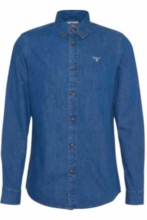 Barbour Skjorta, Herr, S, Bomull, Blå Chambray Crest Skjorta Herr