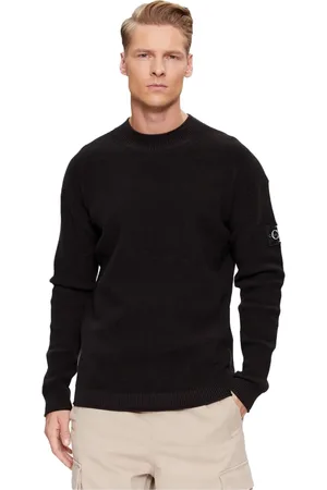 Calvin Klein Stickade tröjor & koftor, Herr, L, Bomull, Rundhalsstickat