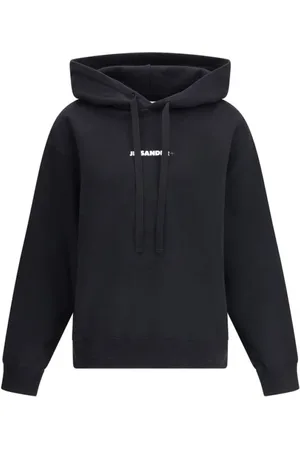 Jil Sander Sweatshirts & Hoodies, Dam, M, Minimalistisk Hoodie med Signaturtryck