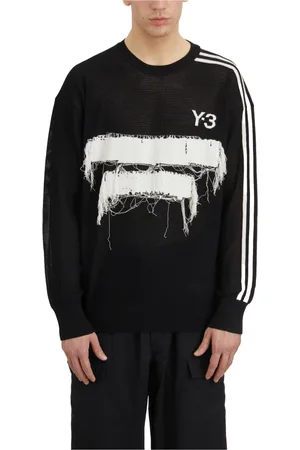 Y-3 Stickade tröjor & koftor, Herr, M, Grafisk Crewneck T-shirt